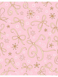Pink Bows Subtle Flowers Circles Rug