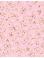 Pink Bows Subtle Flowers Circles Rug