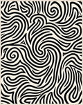 Abstract Black Swirl Maze Rug