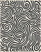 Abstract Black Swirl Maze Rug
