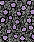 Purple Lavender Scrolled Floral Accents Rug