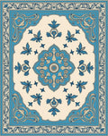 Classic Blue Floral Medallion Rug