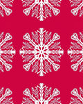 Crimson White Snowflake Mandala Rug