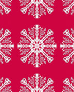Crimson White Snowflake Mandala Rug