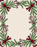 Festive Green Pine Red Bow Wreath Rug