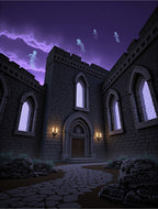 Haunted Castle Purple Sky Ghost Specter Rug