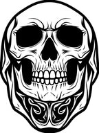 Dark Gothic Tribal Skull Rug