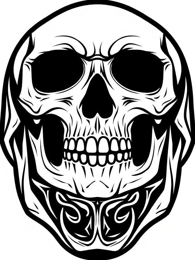 Dark Gothic Tribal Skull Rug