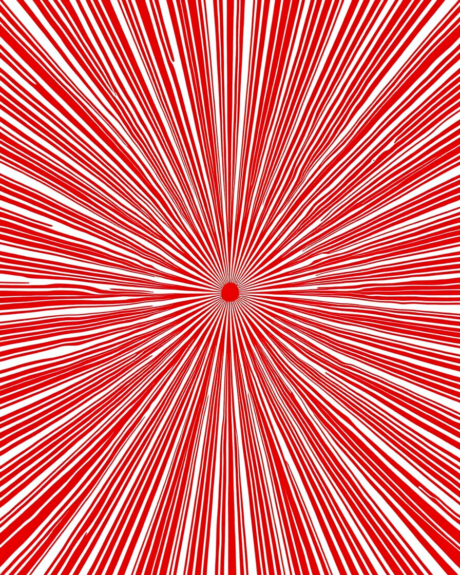 Crimson Burst radial lines Rug