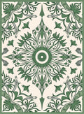Art Nouveau Leaf Burst Rug
