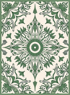 Art Nouveau Leaf Burst Rug