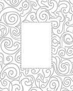 Ornate Swirling Gray Line Art Rug