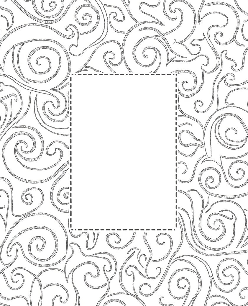 Ornate Swirling Gray Line Art Rug