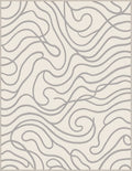 Minimalist Cream Abstract Swirl Rug