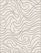 Minimalist Cream Abstract Swirl Rug