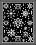 Snowflake Scatter Black White Rug