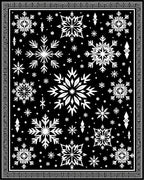 Snowflake Scatter Black White Rug