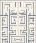 Gray Geometric Maze Art Deco Rug