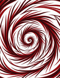 Crimson Spiral Whirling Abstract Rug