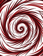 Crimson Spiral Whirling Abstract Rug