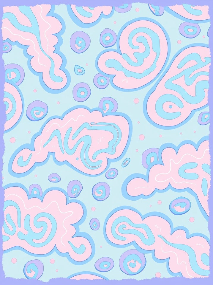 Pastel Swirls and Clouds Rug