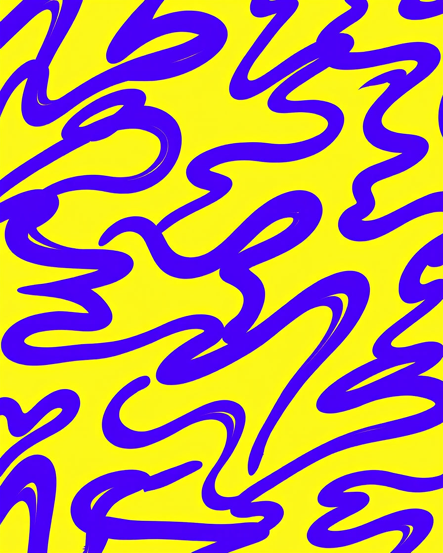 Vibrant Yellow Purple Swirl Rug