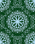 Teal Floral Mandala Vine Rug