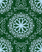 Teal Floral Mandala Vine Rug