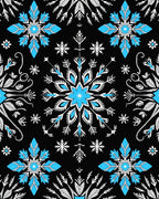 Bold Blue Snowflake Winter Sky Rug