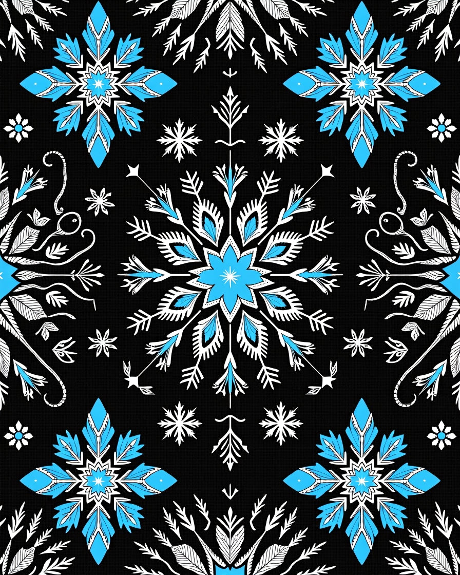 Bold Blue Snowflake Winter Sky Rug