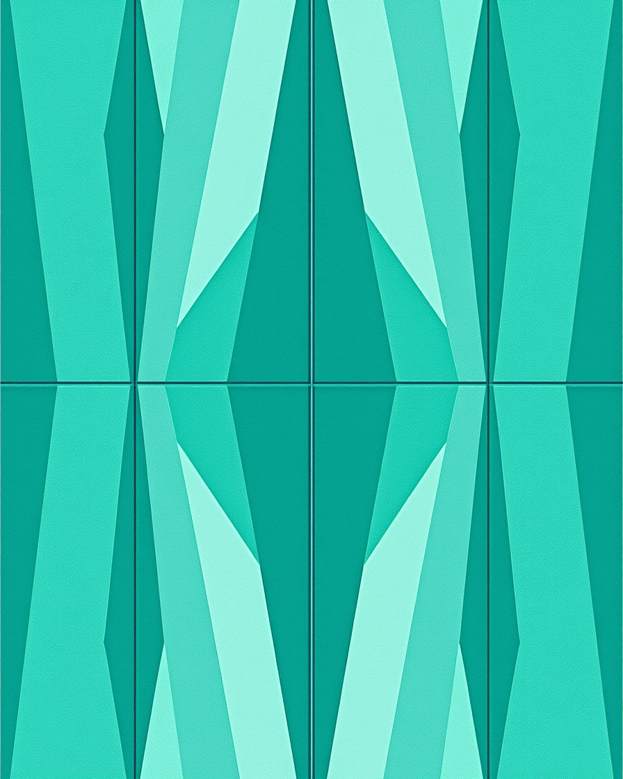 Teal Geometric Diamond Shards Rug