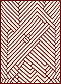 Crimson Herringbone Interlocking Lines Rug