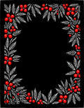 Red Berry Branch Border Rug