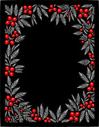 Red Berry Branch Border Rug