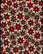 Crimson Floral Filled Backdrop Rug