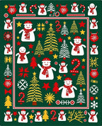 Joyful Snowman Christmas Trees Festive Rug