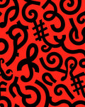 Bold Red Abstract Swirl Hash Rug