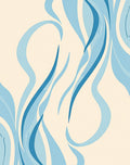 Abstract Blue Wave Swirl Rug