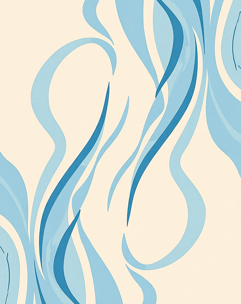 Abstract Blue Wave Swirl Rug