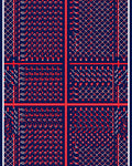 Deep Blue Red Diamond Arrangement Rug