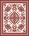 Crimson Colonial Scroll Flower Rug