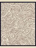 Cream Marbled Contour Line Rug