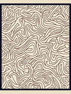 Cream Marbled Contour Line Rug