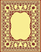 Rich Crimson Floral Frame Rug
