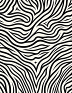 Bold Black White Curvy Striped Rug