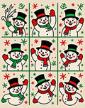 Festive Snowmen Christmas Garland Rug
