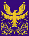 Golden Eagle Purple Floral Accents Rug