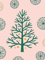 Green Christmas Tree with Gold Orbs Rug