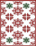 Festive Red Green Snowflake Collage Rug