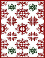 Festive Red Green Snowflake Collage Rug